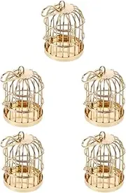 [Abaodam] 5pcs Decorative Mini Bird Cage Miniature Birdcage Accessory Micro Garden Bird Aviary for Landscaping