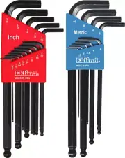 13222 Ball-Hex L-Key Allen Wrench Combo- Inch/Mm (2 Sets 22Pc)