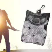 Golf Ball Bag Small Black Mesh Bag for Golf Tees Baseball Balls Tennis Balls