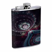 Paisley Retro Em1 Flask 8oz Stainless Steel Hip Drinking Whiskey