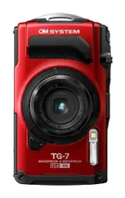 OM System Tough TG-7 Digital Camera (Red) with PT-059 Underwater Housing