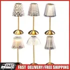 Crystal Table Lamp Metal Reading Lamp USB Rechargeable for Bedroom Living Room