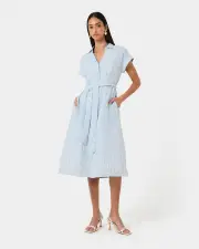 Paris Linen Midi Dress