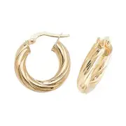 10mm Hoops Earrings Yellow Gold