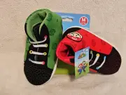 Super Mario Brothers Mario And Luigi Slippers Size Medium 11/12 Youth