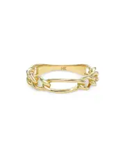 Zoe Lev 14K Yellow Gold Figaro Link Ring