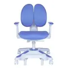 New Oriental Back Support Home Office/Study Chair with Footstool - Blue