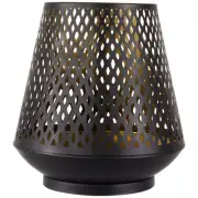 Northlight Small Laser-Cut Votive Candle Holder - 9" - Black and Gold Finish