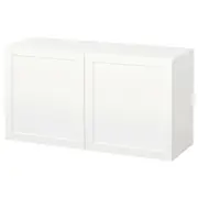 BESTÅ wall-mounted cabinet combination, white/Hanviken white, 120x42x64 cm