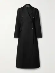 [Co] Co - Doubled-breasted Woven Coat - Black - small small Black