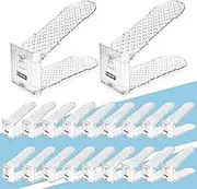 MOVDEET Clear Shoe Slots Organizer for Closet,20 Pack Adjustable Shoe Stackers for a Pair of Shoes Shelf Shoe Stacker Organizer Storage Space Saver Shoe Rack Holder for Closet,Clear