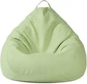 Morbuy Solid Colour Bean Bag Cover, Cotton Linen Sofa Cover Lazy Lounger Bean Bag No Filler, Washable Puff Sofa Lounge Recliner Sac for Indoor Outdoor (XL,Green)