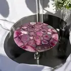 Pink Agate Stone Top Handmade Center Coffee Table Top, Agate Console Table Deco
