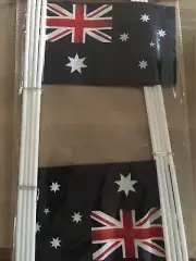 24pk Australia Flag Australian Day Aussie Flags w Handle 15cm X 10cm Wave Flag