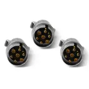 Elinz Trailer Plug 7 PIN Large Round Metal Connector Adaptor Socket Car Caravan Boat 3x