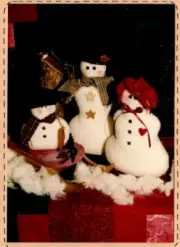 First Snowfall Snowmen Family Doll Pattern Soft Sculpture Primitive Folk Art
