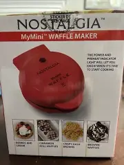 Nostalgia My Mini Waffle Maker 5 Inch Non Stick Easy Clean New Sealed 1113