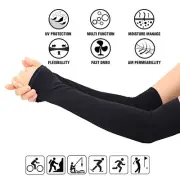 Black Cooling Sport Arm Sleeves Compression Protection Cover Tennis Basketball