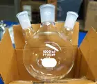 1,000 mL PYREX CORNING #4965 3-Neck Round-Bottom Distillation Flask 35/45, 24/40