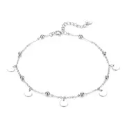 Sterling Silver Round Sequin Hypoallergenic Anklet