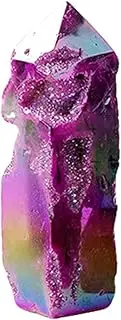 Mirpuytn Crystal Stone Wand - Crystal Sphalerite Wand Decoration | Electroplating Decoration, Gradient Meditation Companion for Living Room Bedroom Study Room Dormitory
