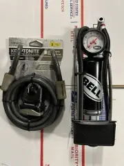 Kryptonite Level 3 6 X 12MM Lockdown key cable padlock & BELL Foot Air Pump