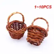 1~10PCS Rattan Woven Mini Hand Basket Small Flower Basket Handheld Woven Basket
