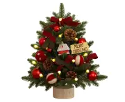 Small Artificial Xmas Trees, Tabletop Mini Christmas Tree, Pre-Lit Christmas Tree Desktop Ornaments for Xmas