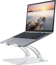 pishi Laptop Stand - Adjustable Laptop Stand with Multi-Angle Height, Ventilated - Portable Computer Stand Compatible with MacBook Air Pro Dell XPS HP Lenovo Notebooks 9 to 17 inches (Silver): N19-1
