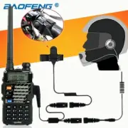 Motorcycle Full Face Helmet Headset for Two-way Radio Baofeng Walkie Talkie 5R