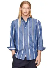 [Tommy Hilfiger] Vertical Stripe Regular Shirt in Blue
