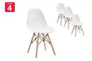 Set of 4 Ovela Eames Dining Chairs Replica (White)