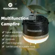 ROCKBROS Portable Camping Lantern Rechargeable LED Bright Flashlight w/ Battery