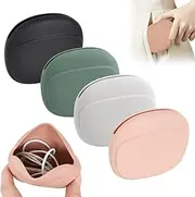Marjoramy Pack of 4 Mini Silicone Headphone Organiser, Storage Case for Earplugs, Cables, Chargers, Earphones; Portable, Stretchable, Multi-Purpose; Ideal for Travel, Everyday Use, Gift