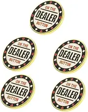 Abaodam 5pcs Banker Number Sign Buttons Card Dealer Gambling Tokens Reward Coins Number Chips Novelty Poker Markers Poker Chips for Poker Games Metal Poker Chips Game Tokens Iron