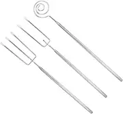 MOLUCKFU 3pcs Stainless Steel Fondue Forks Cheese and Chocolate Fondue Compact Kitchen Tools for Appetizers and Dipping for Home Baking and Entertaining
