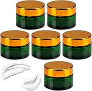 INHEMING 6Pcs Green Cream Jar Glass, 30 ml Empty Green Cosmetic Containers with Screw Lid Glass Jar for Cosmetics Ointment Cream Lotion Aromatherapy
