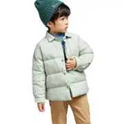 Nevenka Childrens Winter Coats Shirt Collar Lightweight Puffer Jacket-Green