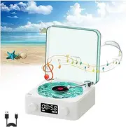 Aquavinyl Waves Mini Bluetooth Speaker - Vintage Vinyl Record Player (C)