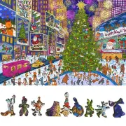 Wooden Puzzle for Adults by FoxSmartBox - 465 Pieces - New York Holiday Lights