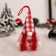 Valentine s Day Gnome Set of 4 Plaid Swedish Tomte Plush for Doll LED Light Orna