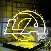 Rams Neon Sign for Wall Decor, Los Angeles Football Team Led Light Sign for Man Cave, Home Decorations