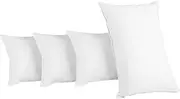 [Giselle Bedding] Single Pillow Set of 4 Bed Neck Firm Side Back Sleeper for Sleeping Hotel Cushion 3D Microfiber Filling, Soft Medium Cotton Cover.