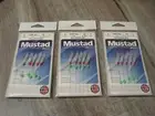 3 Mustad Piscator Bait Rigs Sabiki SPR-5G White Red Head Size 4 / 15 LB Line