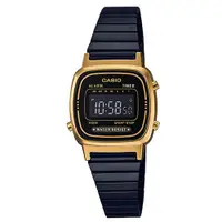 在飛比找蝦皮商城優惠-【CASIO】魅惑復刻時尚不鏽鋼電子錶-黑X金(LA-670