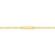 9ct Gold 15cm Figaro 3+1 Identity Bracelet