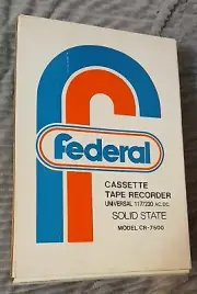 Vintage Solid State Portable Cassette Tape Recorder CR-7500 FEDERAL NOS bnib NEW
