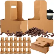 50 Pack 2 Cup Drink Carrier Handled Drink Carrier Holder Disposable Cup Holde...