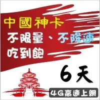 在飛比找Yahoo!奇摩拍賣優惠-免設定 免翻牆 中國大陸網卡 6天吃到飽不限量 不降速 熱點