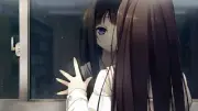 Anime girls window purple eyes reflection long hair Playmat Game Mat Desk